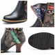 Klara - Stiefeletten Western mit Reißverschluss und Absatz mit Detail Western