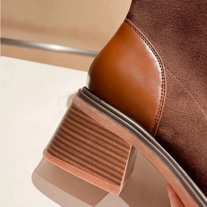 Eva - Stiefeletten Western aus Spitze mit Reißverschluss und Absatz mit Auftritt markant