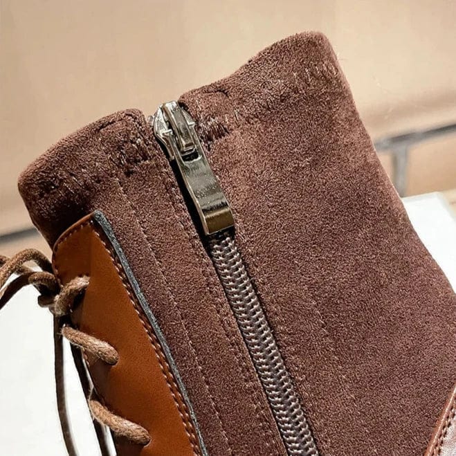Eva - Stiefeletten Western aus Spitze mit Reißverschluss und Absatz mit Auftritt markant