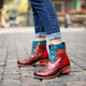 Felicitas - Stiefeletten Western aus Spitze mit Reißverschluss und Absatz im Stil Rodeo