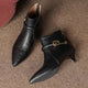 Selina - Stiefeletten Western mit Reißverschluss und Absatz mit Linie streckend