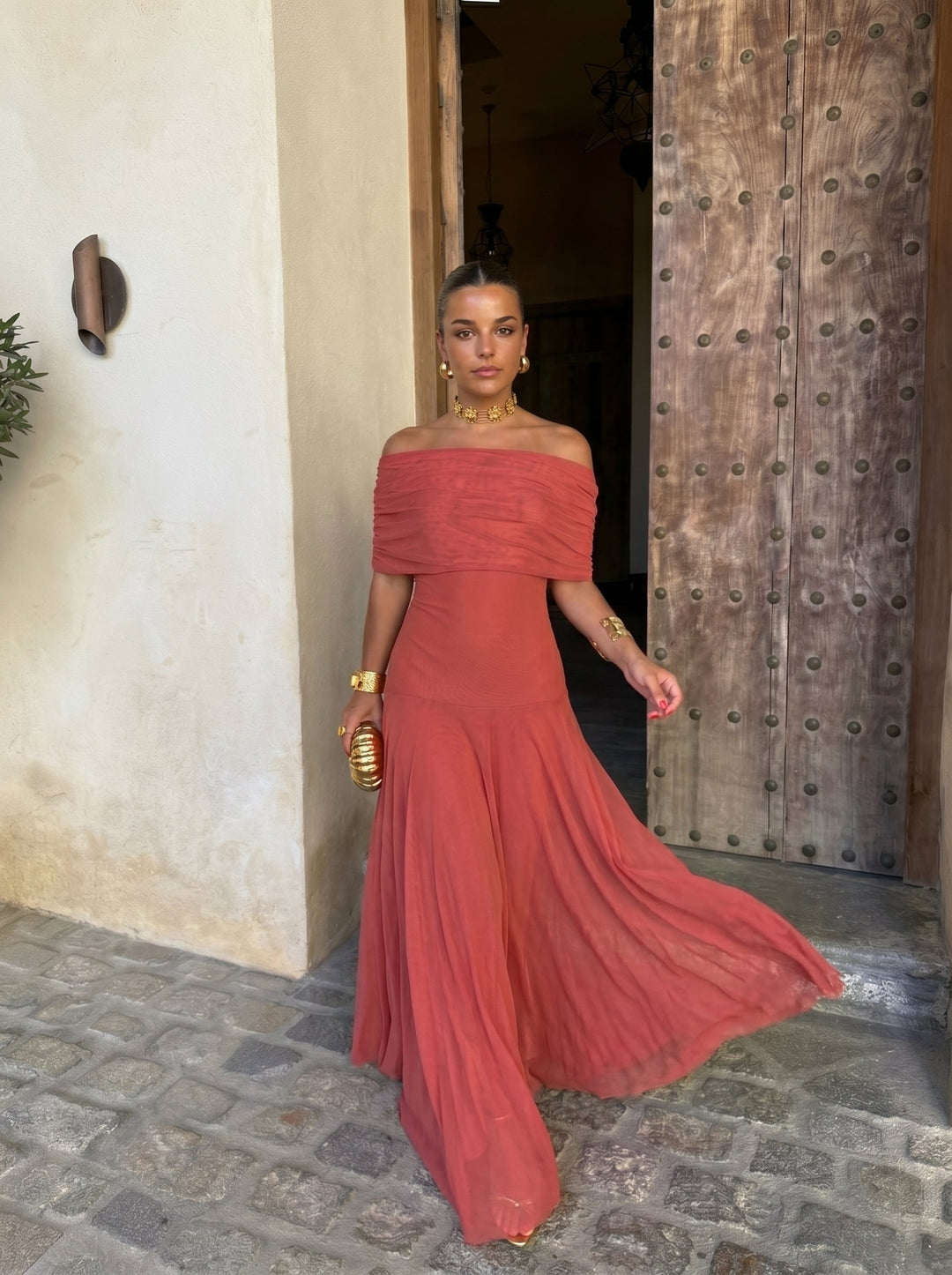 Clara - Langes Toledo Kleid mit fließendem Fall