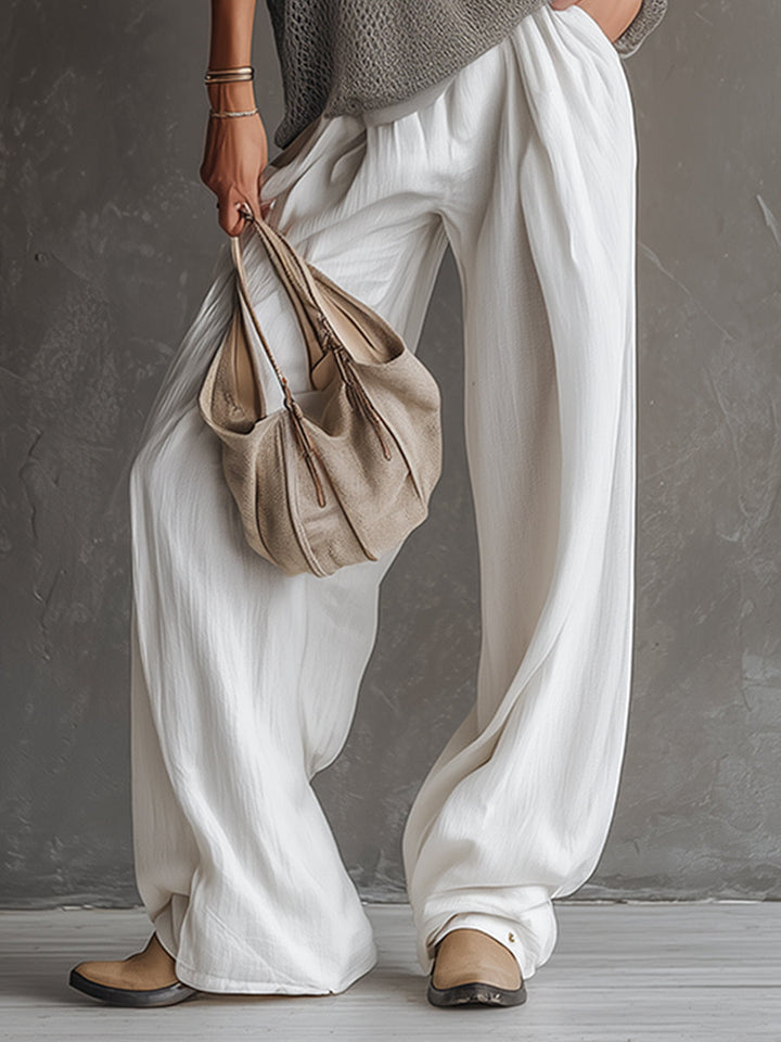 Svea - Hosen-Ensemble für den Alltag aus Leinen mit Einsätzen und durchbrochenen Details