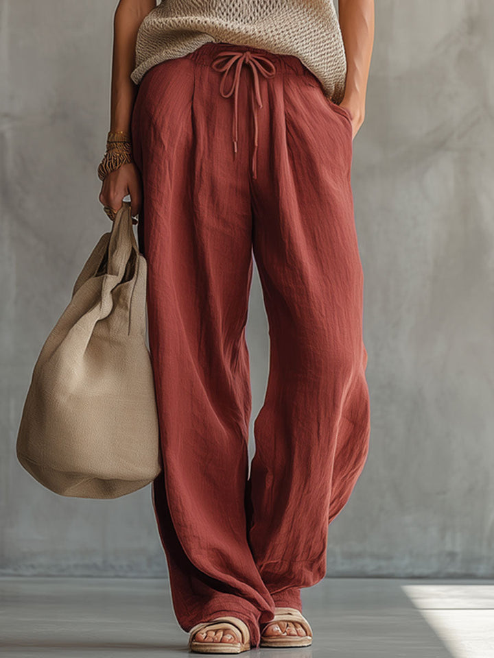 Ella - Ensemble mit shorts Western im Retro-Stil aus Leinen