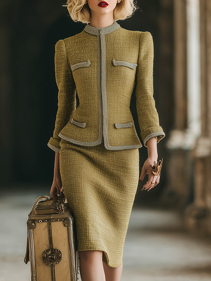 Imke - Elegantes Rock-Ensemble im Retro-Stil im Farbblock-Design
