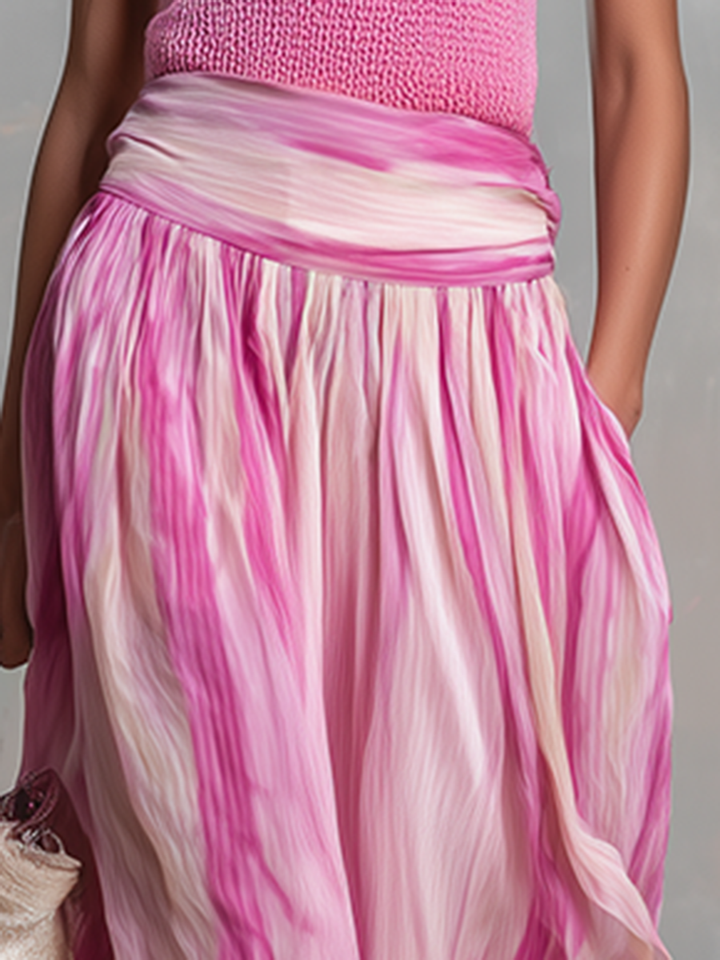 Lieselotte - Midikleid lässig für den Alltag aus Chiffon gestreift