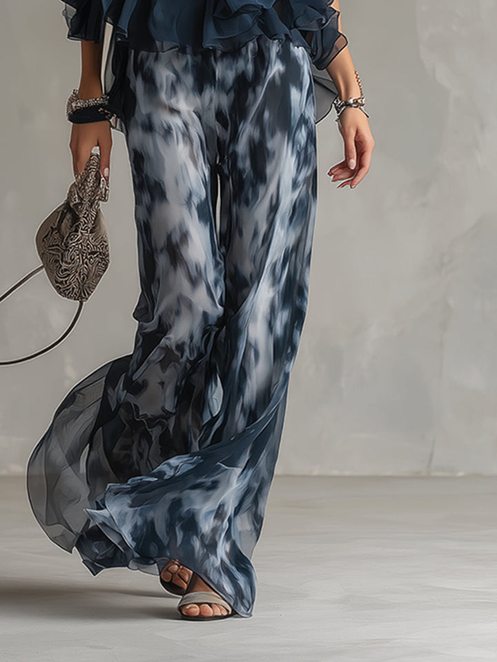 Sina - Elegantes Hosen-Ensemble für den Alltag aus Chiffon abstrakt