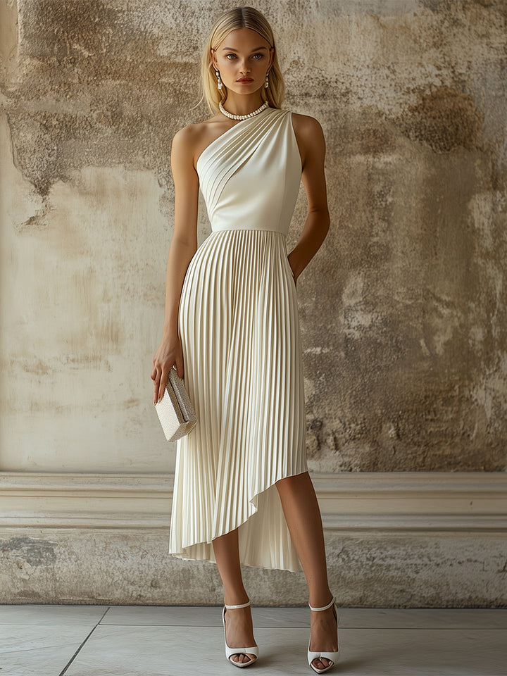 Ella - Elegantes Midikleid für besondere Abende aus Leinen schulterfrei und ärmellos