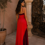Lena - Maxikleid mit Neckholder und Beinschlitz