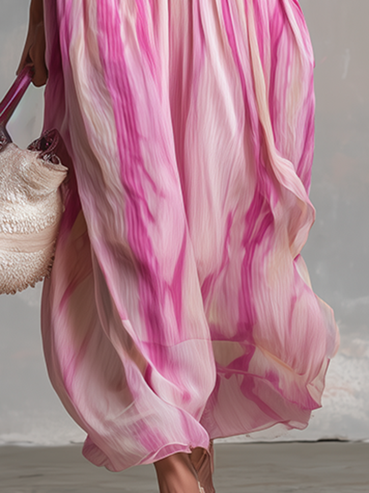 Lieselotte - Midikleid lässig für den Alltag aus Chiffon gestreift