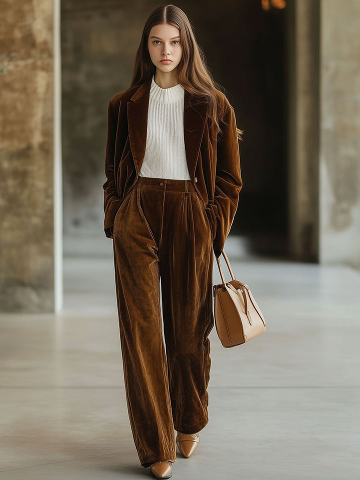 Wiebke - Hose lässig Retro aus Samt mit Taschen