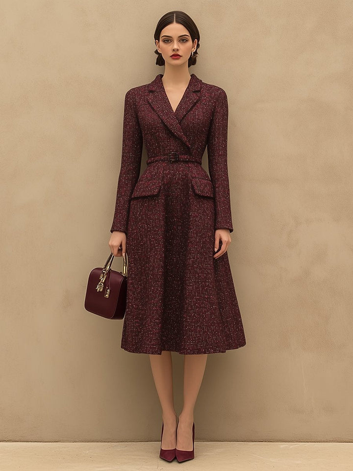 Roswitha - Elegantes Midikleid Retro mit Kragen