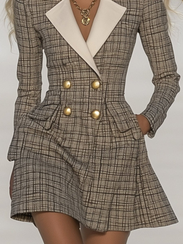 Bärbel - Minikleid kariert mit Kragen
