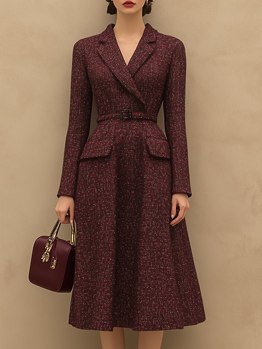 Roswitha - Elegantes Midikleid Retro mit Kragen