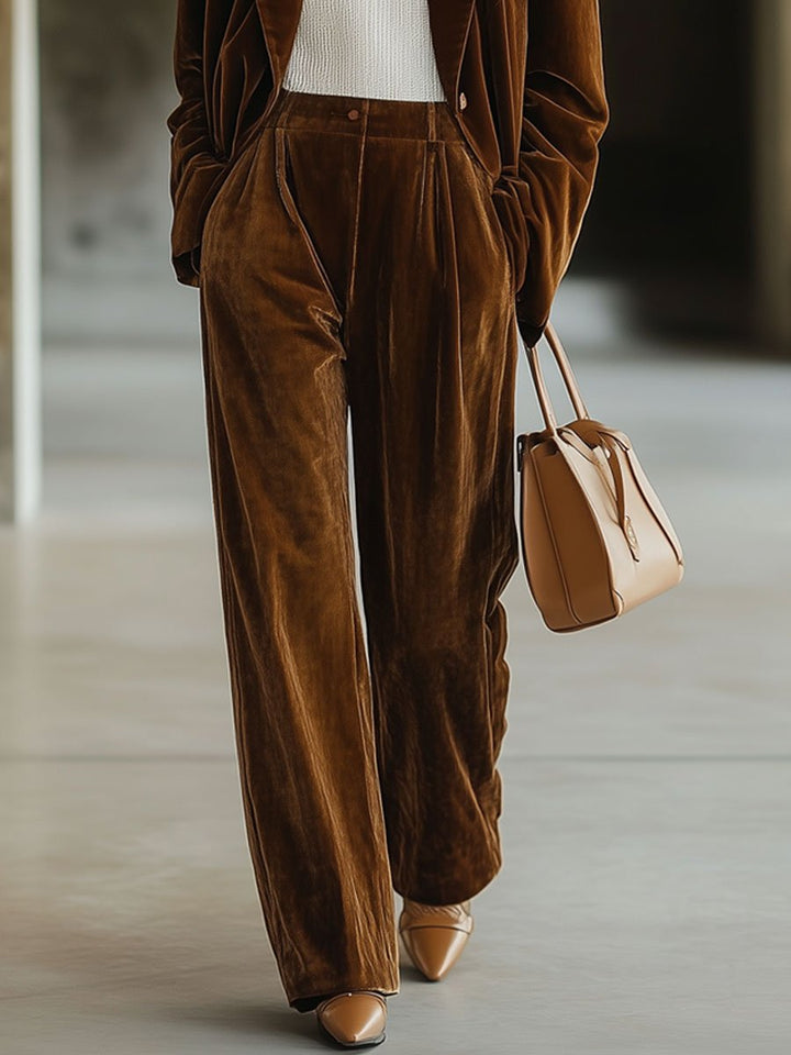Wiebke - Hose lässig Retro aus Samt mit Taschen