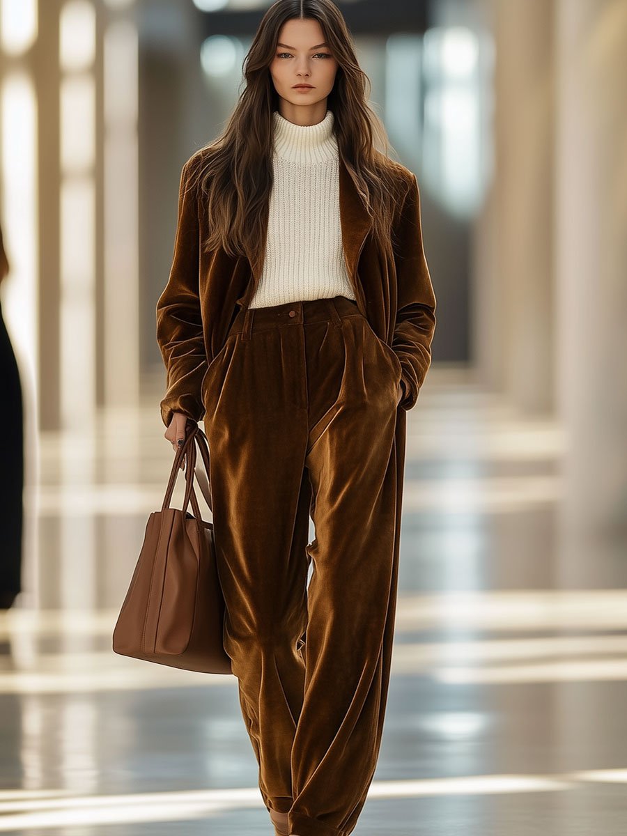 Wiebke - Hose lässig Retro aus Samt mit Taschen