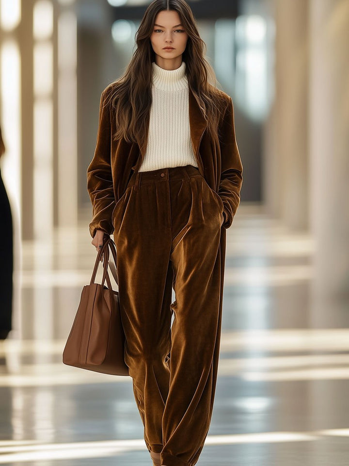Wiebke - Hose lässig Retro aus Samt mit Taschen