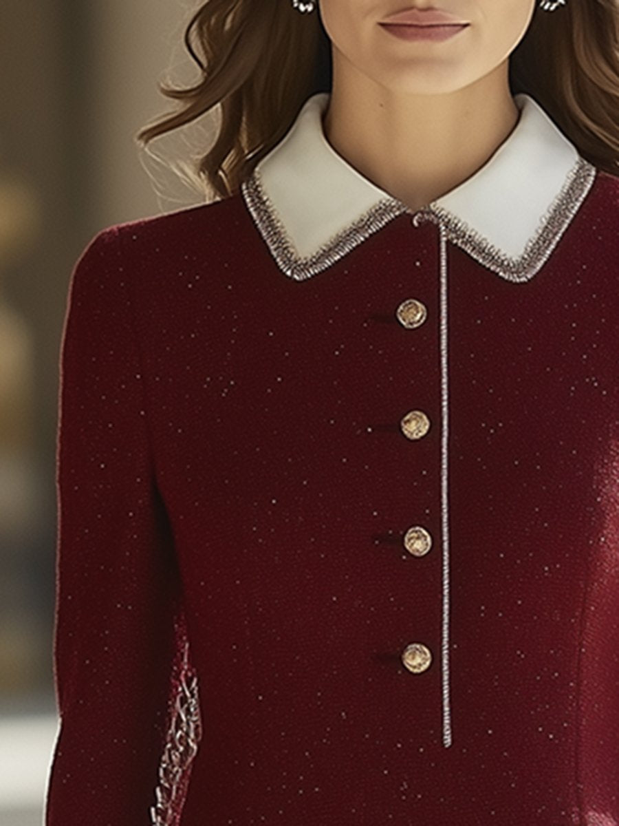 Frauke - Minikleid Retro gestreift mit Kragen
