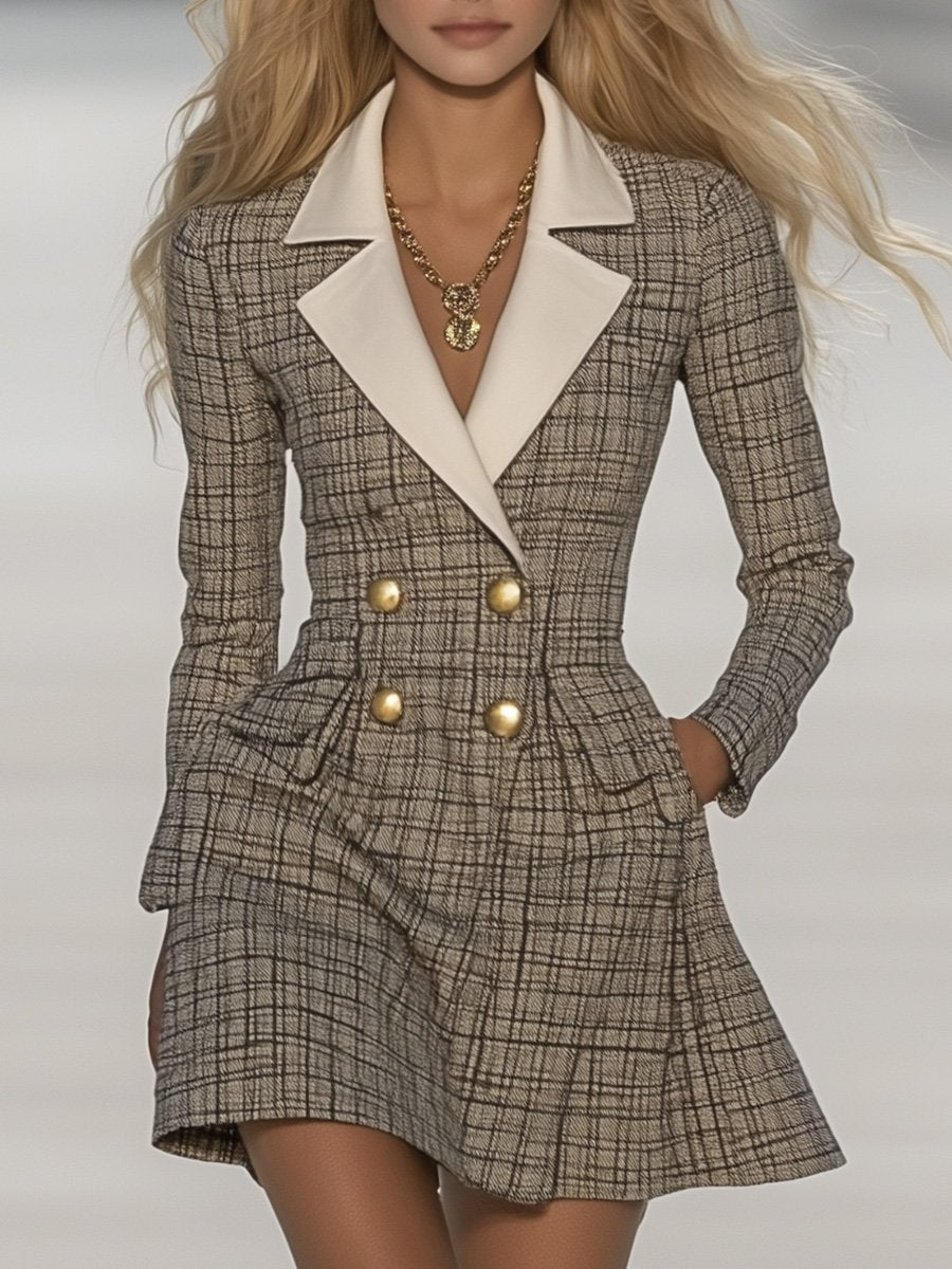 Bärbel - Minikleid kariert mit Kragen