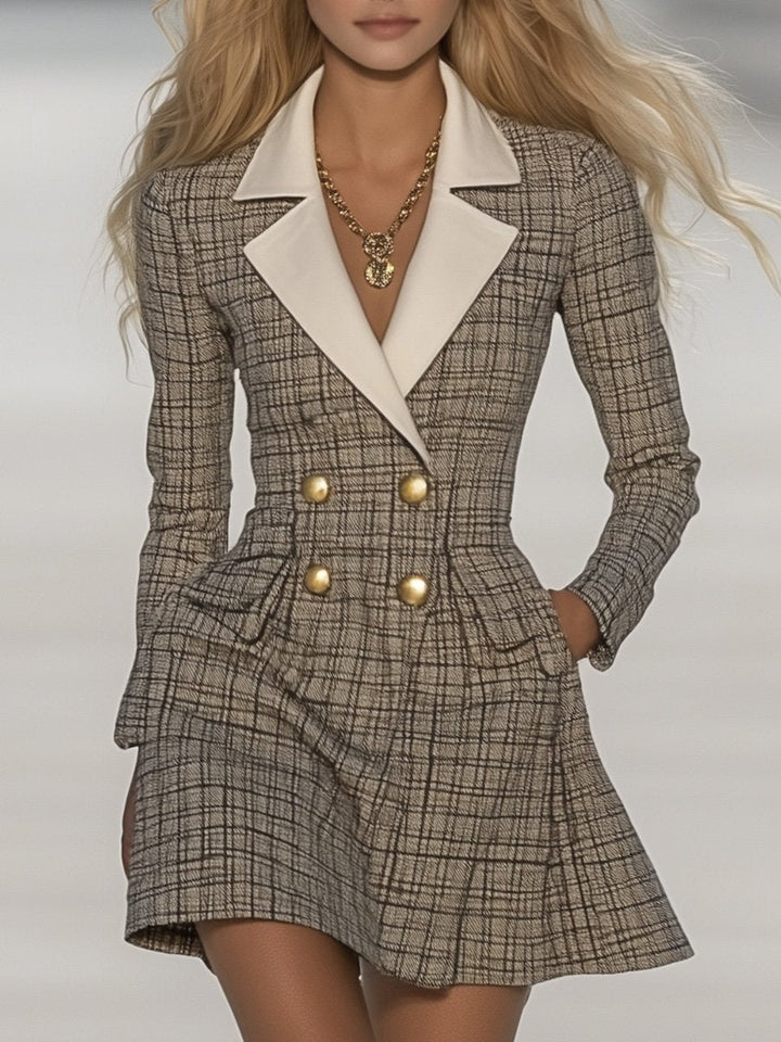 Bärbel - Minikleid kariert mit Kragen