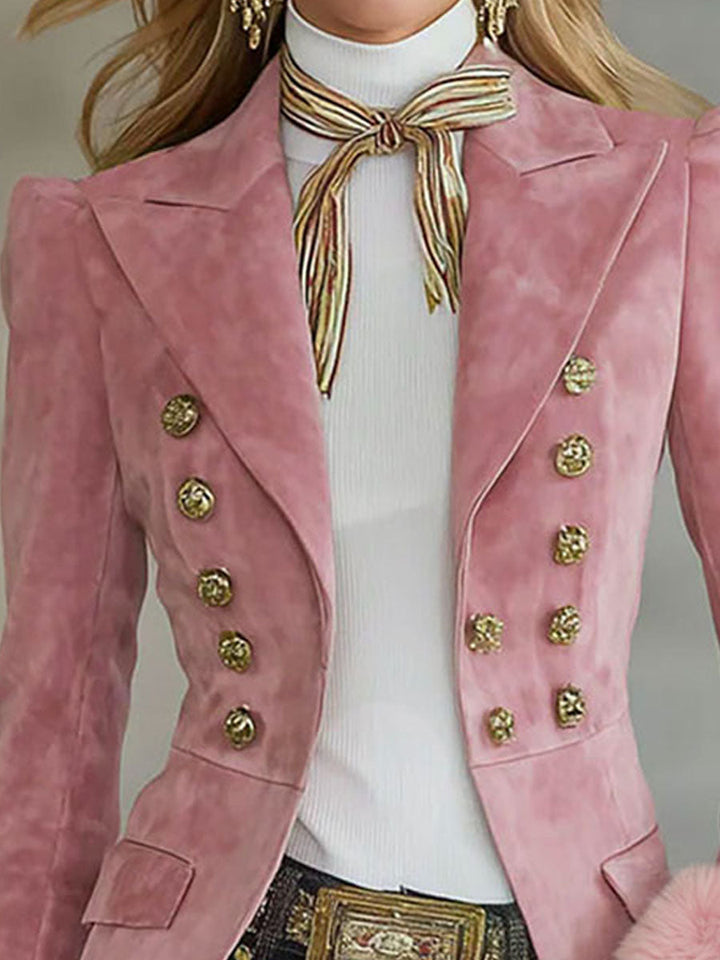 Dagmar - Jacke Western aus Kunstwildleder mit Kragen und Knöpfen
