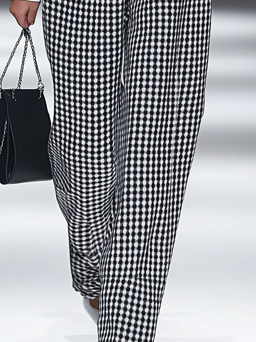 Vivien - Hose Retro für den Alltag kariert mit Taschen