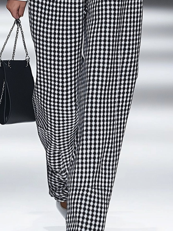 Vivien - Hose Retro für den Alltag kariert mit Taschen