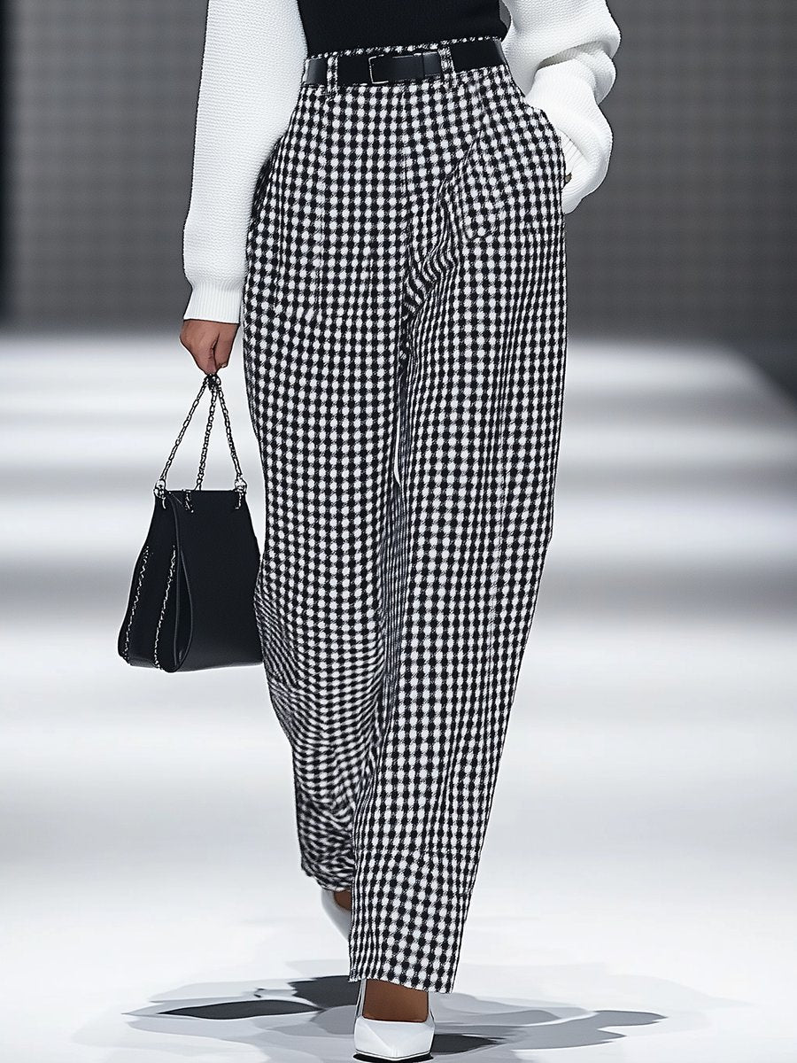 Vivien - Hose Retro für den Alltag kariert mit Taschen