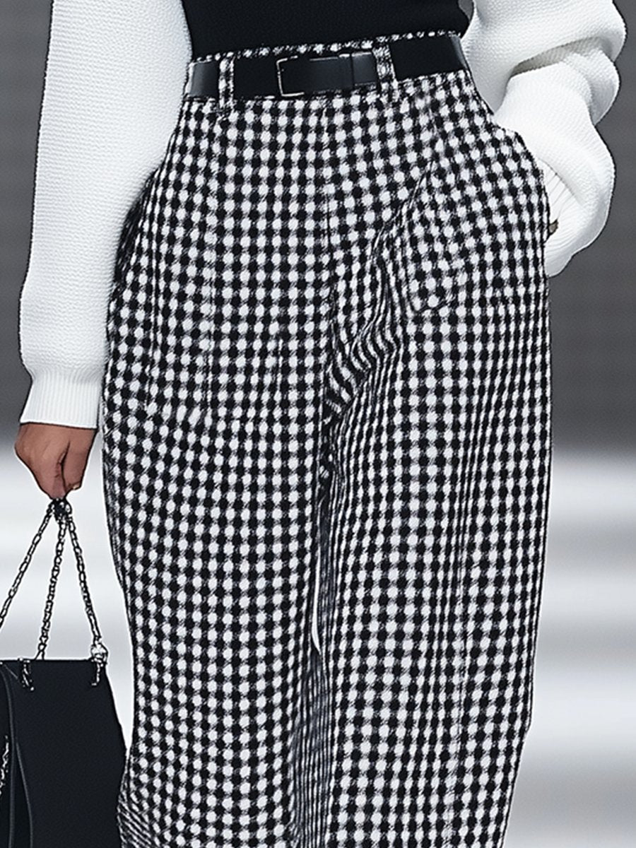 Vivien - Hose Retro für den Alltag kariert mit Taschen