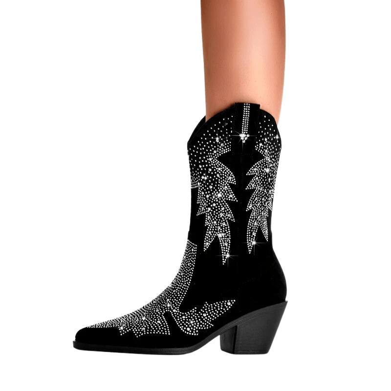 Elena - Cowboy-Stiefel mit Absatz und Anmutung Western