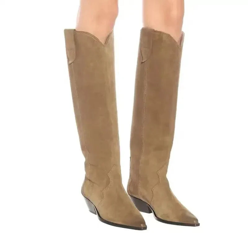Magdalena - Cowboy-Stiefel aus Kunstwildleder mit Absatz