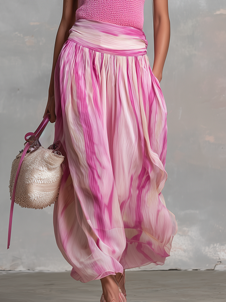 Lieselotte - Midikleid lässig für den Alltag aus Chiffon gestreift